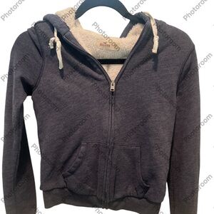 hollister fur hoodie jacket woman girls XS